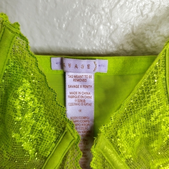 Savage X Fenty by Rihanna Caged Lace Bra Bralette Apple Fuji Green sz 1X - Picture 5 of 7